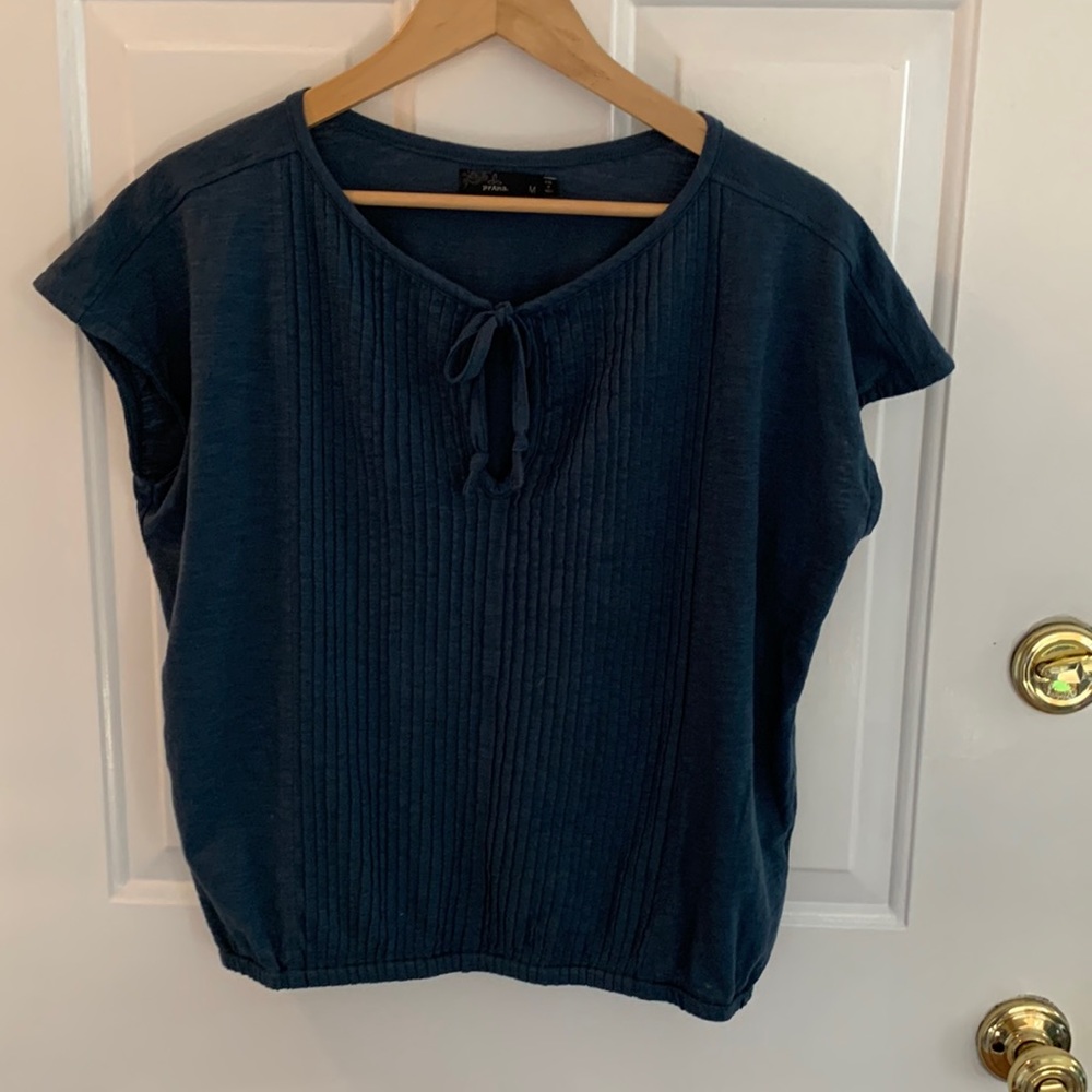 Medium blue Prana pin tuck shirt